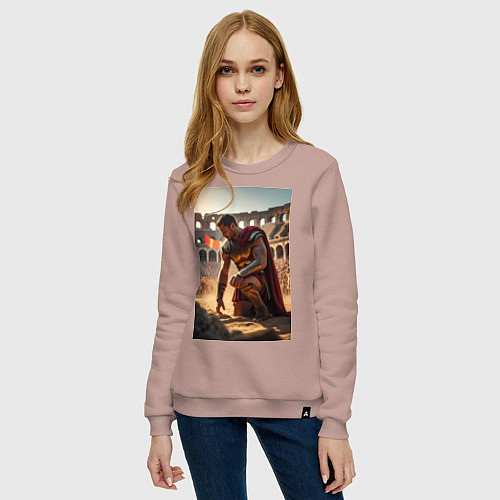 Женский свитшот Спартак в Колизее / Пыльно-розовый – фото 3