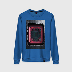 Свитшот хлопковый женский Что внутри, цвет: синий