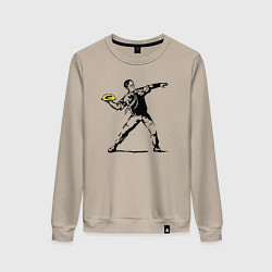 Свитшот хлопковый женский Дуайт Шрут и желе, цвет: миндальный