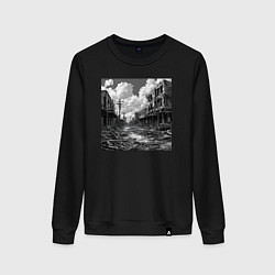 Женский свитшот Разрушенный город