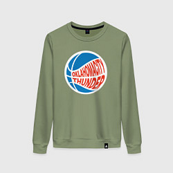 Свитшот хлопковый женский Oklahoma Thunder, цвет: авокадо