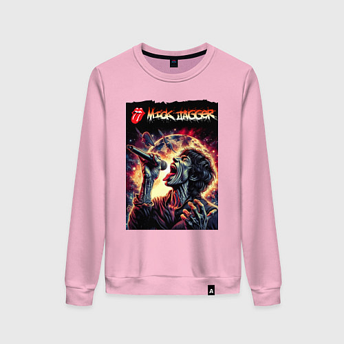 Женский свитшот Rolling Stones singer Mick Jagger / Светло-розовый – фото 1