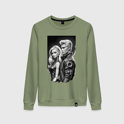 Женский свитшот Барби и Кен - киберпанк эскиз