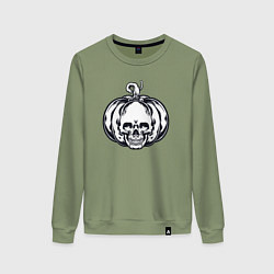 Свитшот хлопковый женский Dead pumpkin, цвет: авокадо