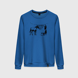 Свитшот хлопковый женский Banksy zebra, цвет: синий