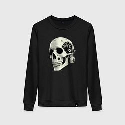 Женский свитшот Кибернетический череп с проводами