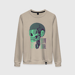 Женский свитшот Скелет киборг в стиле VHS