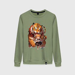 Женский свитшот Дева в тени тигра