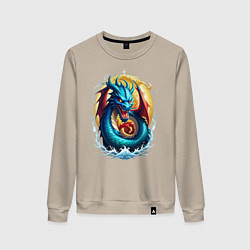 Женский свитшот Водолей в тени дракона