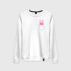 Свитшот хлопковый женский Dwaekki in pocket, цвет: белый