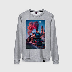 Свитшот хлопковый женский Хогвартс-Экспресс, цвет: меланж