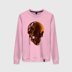 Женский свитшот Оранжевый череп в тенях