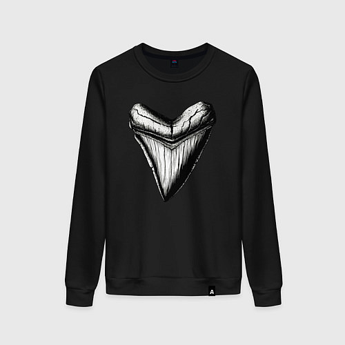 Женский свитшот Зуб мегалодона / Черный – фото 1