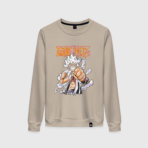 Женский свитшот Ванпис Монки Д Луффи молния / Миндальный – фото 1