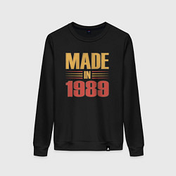 Свитшот хлопковый женский Сделано в 1989 сепия, цвет: черный
