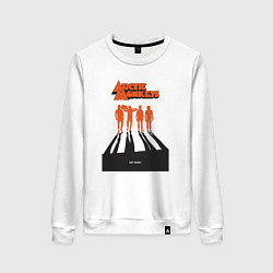 Свитшот хлопковый женский Arctic monkeys got rock, цвет: белый