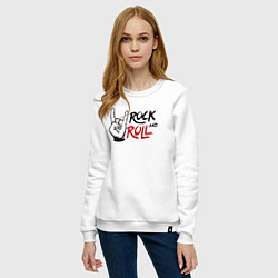 Свитшот хлопковый женский Style rock and roll, цвет: белый — фото 2