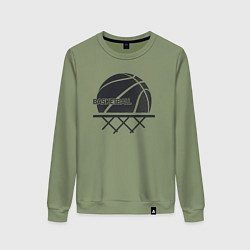 Свитшот хлопковый женский Мяч в корзине, цвет: авокадо