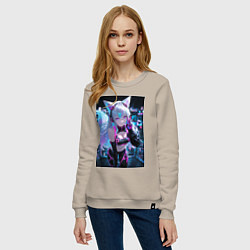 Свитшот хлопковый женский Девушка-лиса в спортивной форме, цвет: миндальный — фото 2