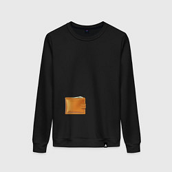 Свитшот хлопковый женский Кошелек с деньгами, цвет: черный