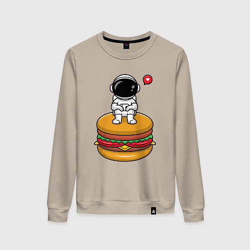 Женский свитшот Космический гамбургер / Миндальный – фото 1