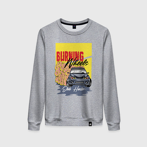 Женский свитшот Burning wheels / Меланж – фото 1