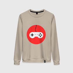 Свитшот хлопковый женский Джойстик для игр, цвет: миндальный