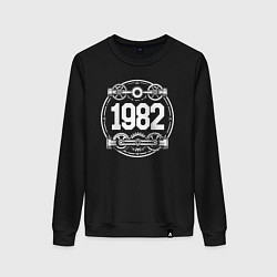 Свитшот хлопковый женский Механический ритм 1982, цвет: черный