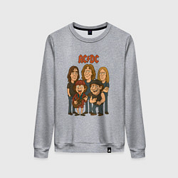 Свитшот хлопковый женский ACDC карикатура, цвет: меланж