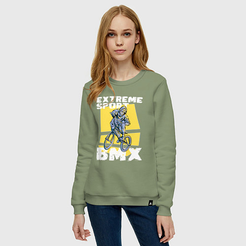 Женский свитшот BMX фристайл / Авокадо – фото 3