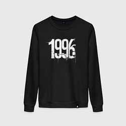 Свитшот хлопковый женский 1996 год в стиле ретро, цвет: черный