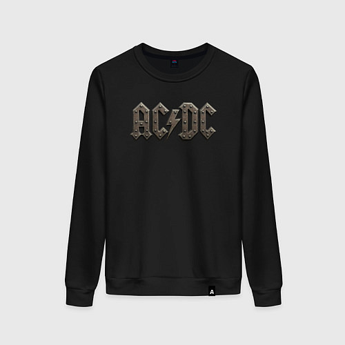 Женский свитшот ACDC металлический лого / Черный – фото 1