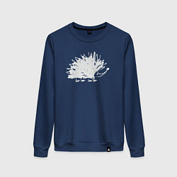 Свитшот хлопковый женский Лесной ёжик, цвет: тёмно-синий
