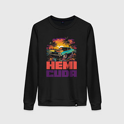 Свитшот хлопковый женский Hemi Cuda style, цвет: черный