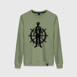 Женский свитшот Капитан и штурвал граффити