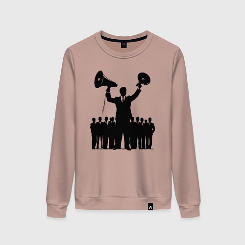 Женский свитшот Пиарщик с мегафонами / Пыльно-розовый – фото 1