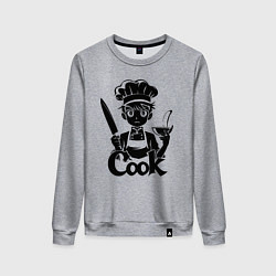 Свитшот хлопковый женский Повар аниме, цвет: меланж