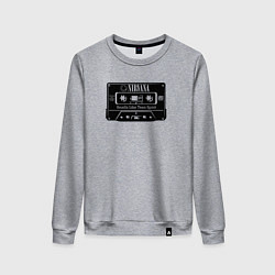 Свитшот хлопковый женский Нирвана аудиокассета, цвет: меланж