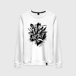 Женский свитшот Художник букет из кистей