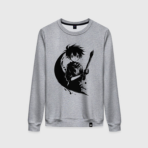 Женский свитшот Художник с кистью аниме / Меланж – фото 1