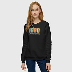Свитшот хлопковый женский 1990 Limited edition, цвет: черный — фото 2