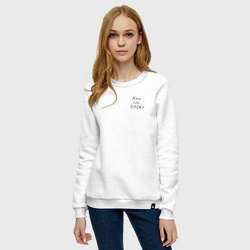 Женский свитшот Друзья художники how you doin / Белый – фото 3