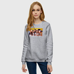 Свитшот хлопковый женский Художниик друзья, цвет: меланж — фото 2