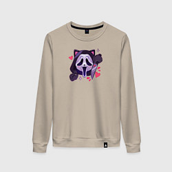 Свитшот хлопковый женский Милый крик, цвет: миндальный