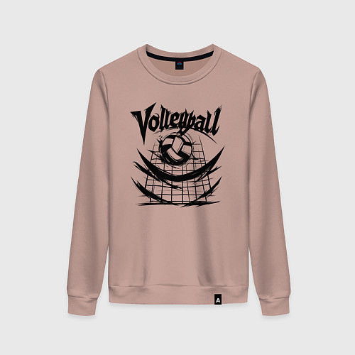 Женский свитшот Волейбол мяч в сетке / Пыльно-розовый – фото 1