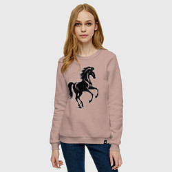 Свитшот хлопковый женский Черная лошадь сксчет, цвет: пыльно-розовый — фото 2
