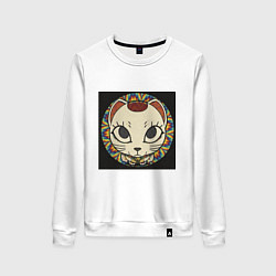 Свитшот хлопковый женский Радужный Дандадан, цвет: белый