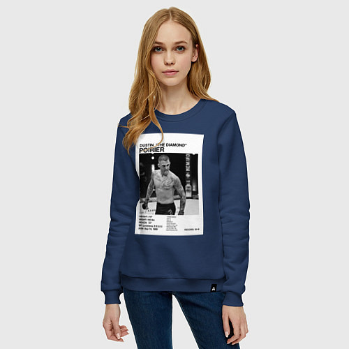 Женский свитшот Дастин Порье плакат / Тёмно-синий – фото 3
