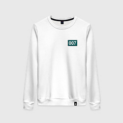 Свитшот хлопковый женский Игрок - 007, цвет: белый