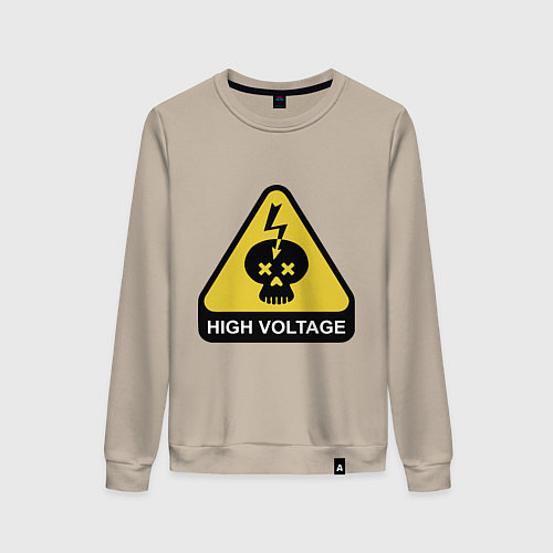 Женский свитшот Опасно - высокое напряжение / Миндальный – фото 1